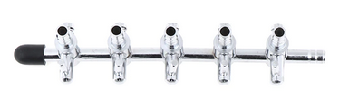 DECO NATURE VALVE M5 - Металлический кран для шланга 4 мм, 5 кранов по 1 выходу, 1 шт.
